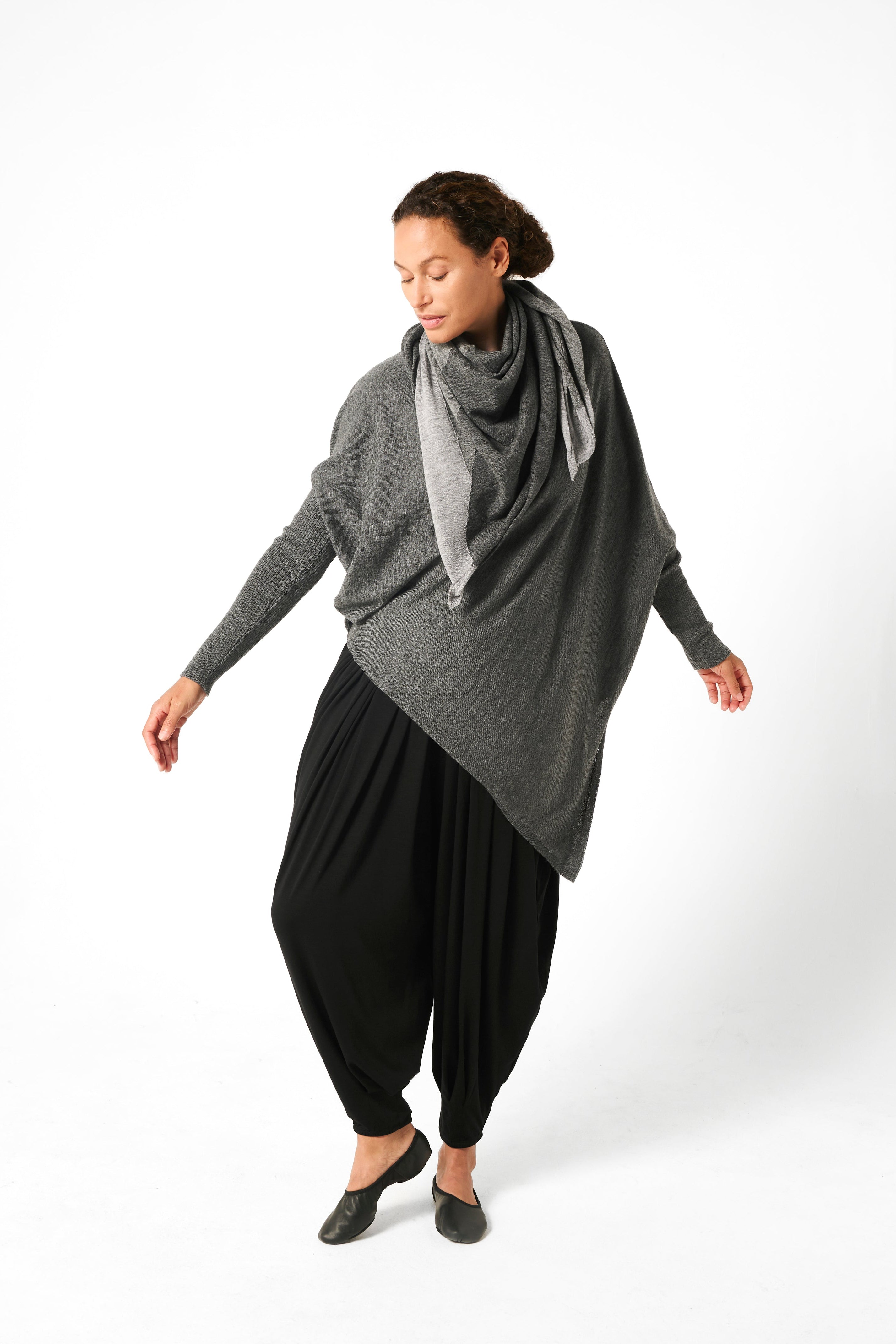 The Drape Italian Superfine Merino Sweater, Grey Heather