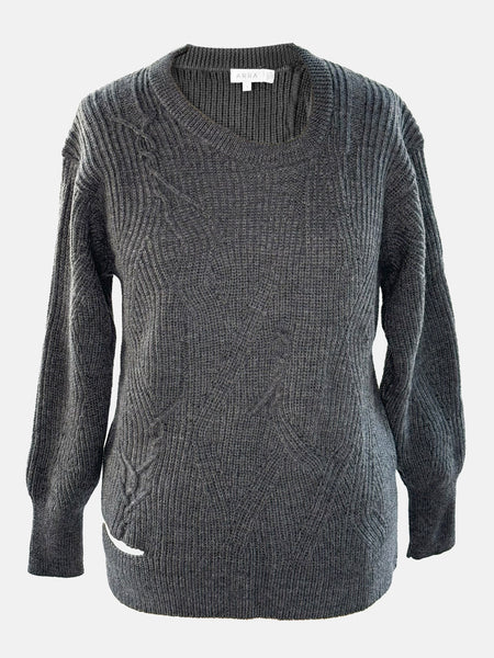 Tort Italian Merino Sweater, Grey Melange