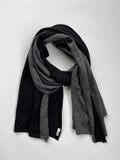 Contra Italian Merino Intarsia Scarf, Black/Charcoal, draped view