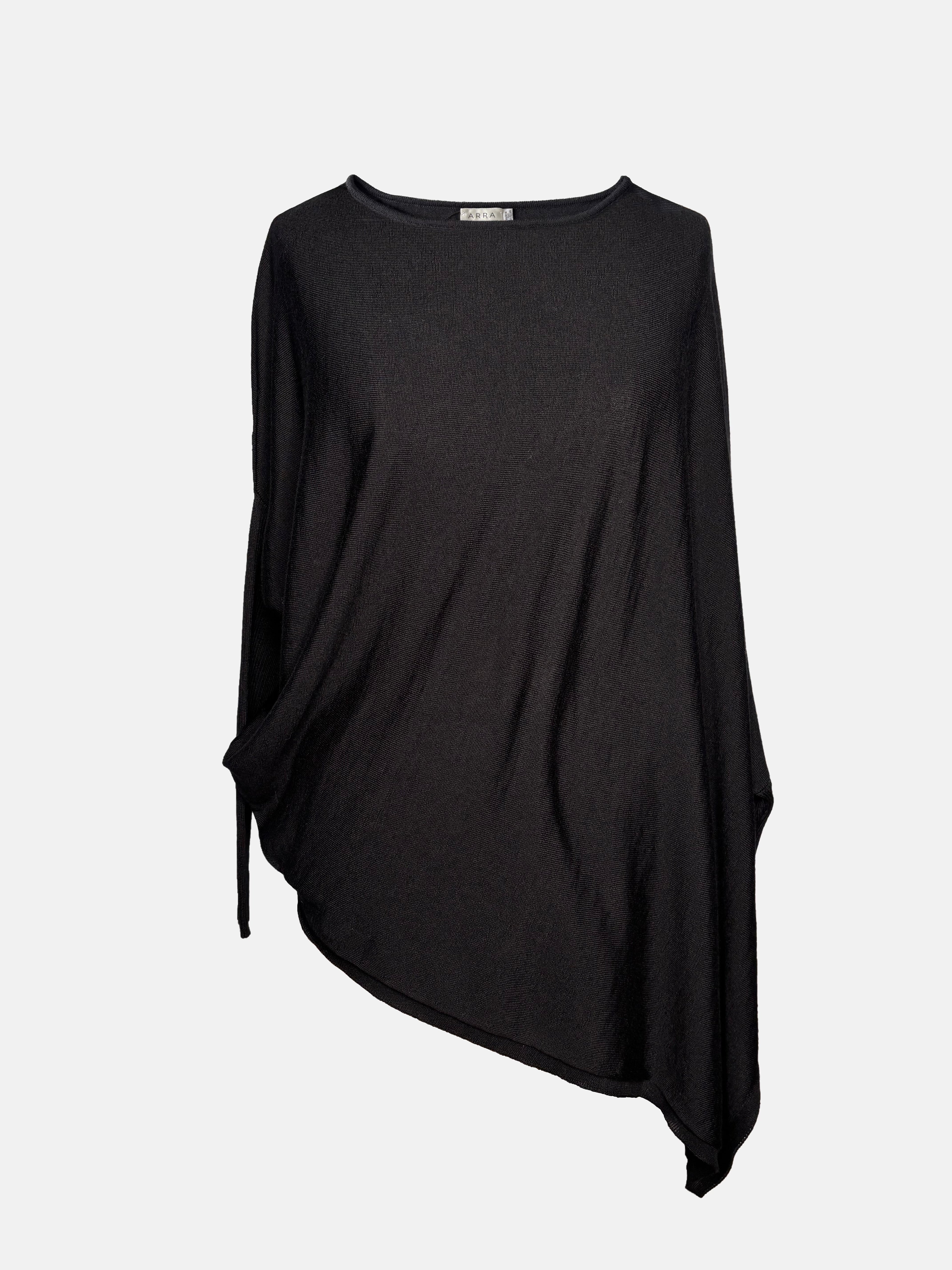 The Drape Italian Merino Sweater, Black