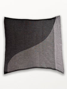 Quadra Square Extrafine Italian Merino Scarf, Charcoal/Medium Grey/Light Grey