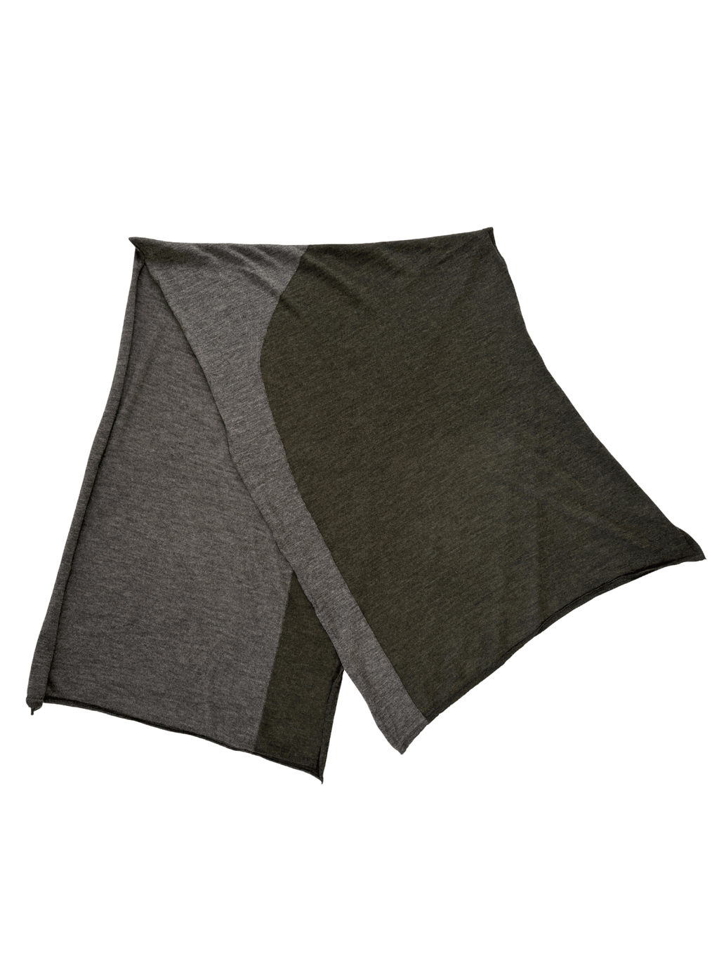 Charcoal/Moss Shawl Scarf Flat