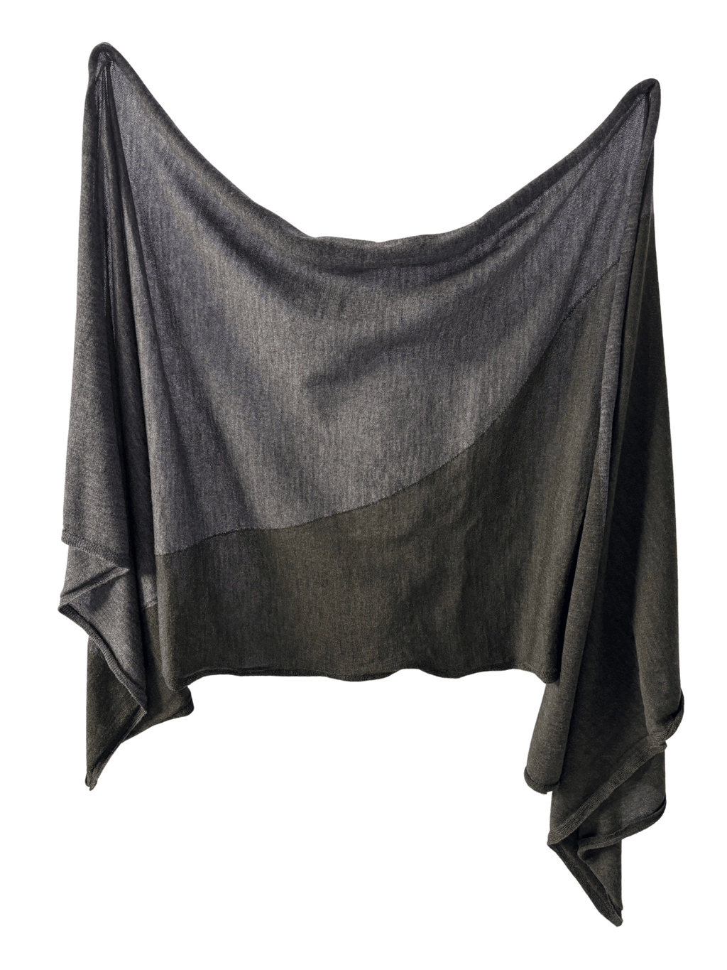 Charcoal/Moss Draped Shawl Scarf