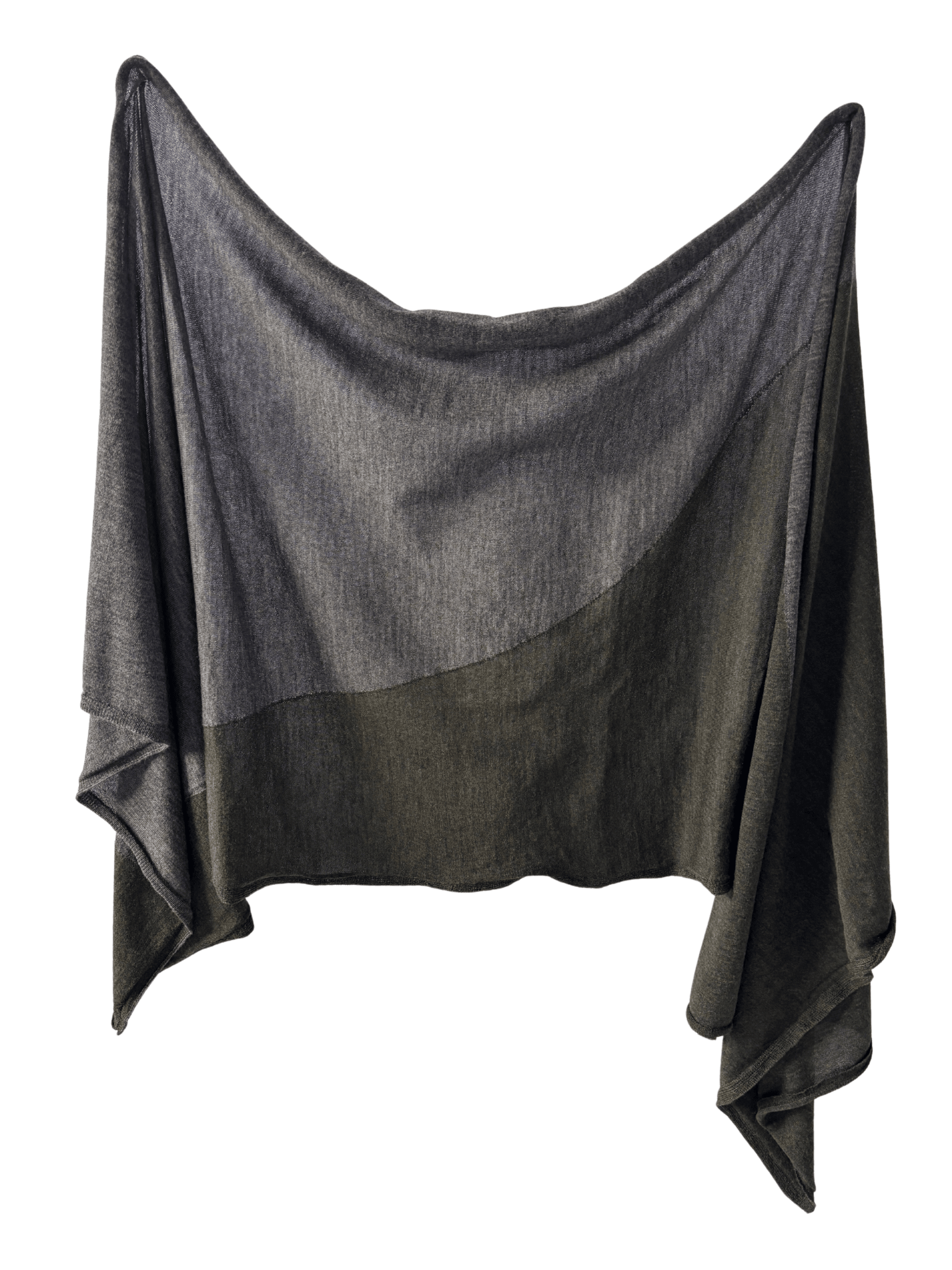 Charcoal/Moss Draped Shawl Scarf