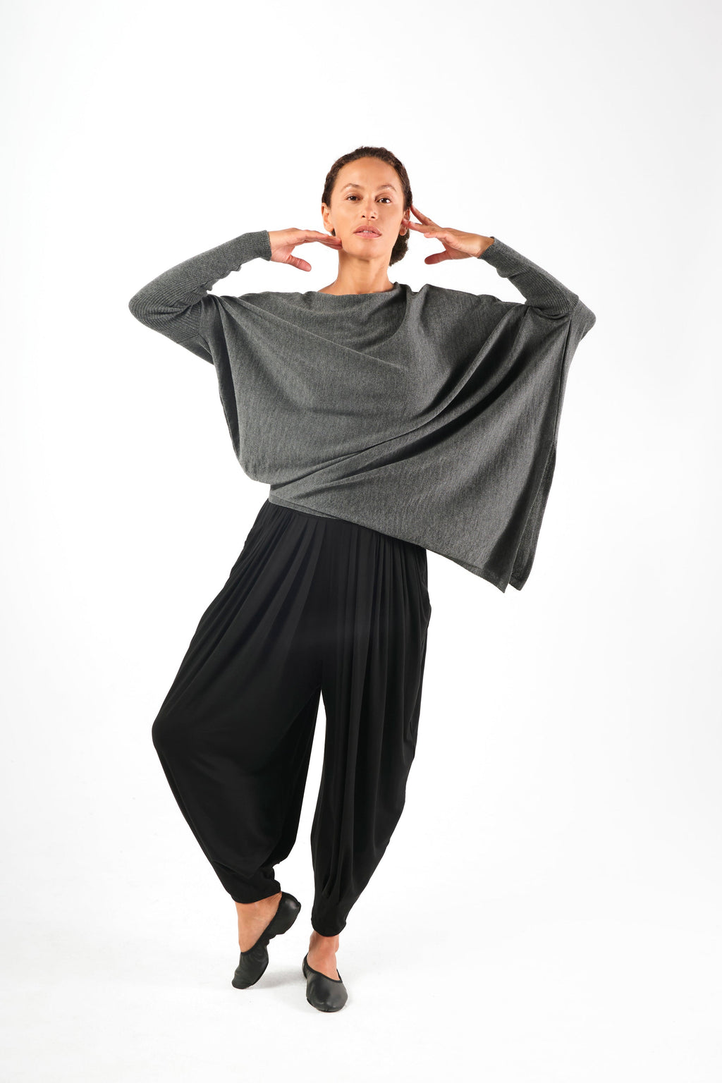 Ballon Pant, Cellulosic Fabric, Black