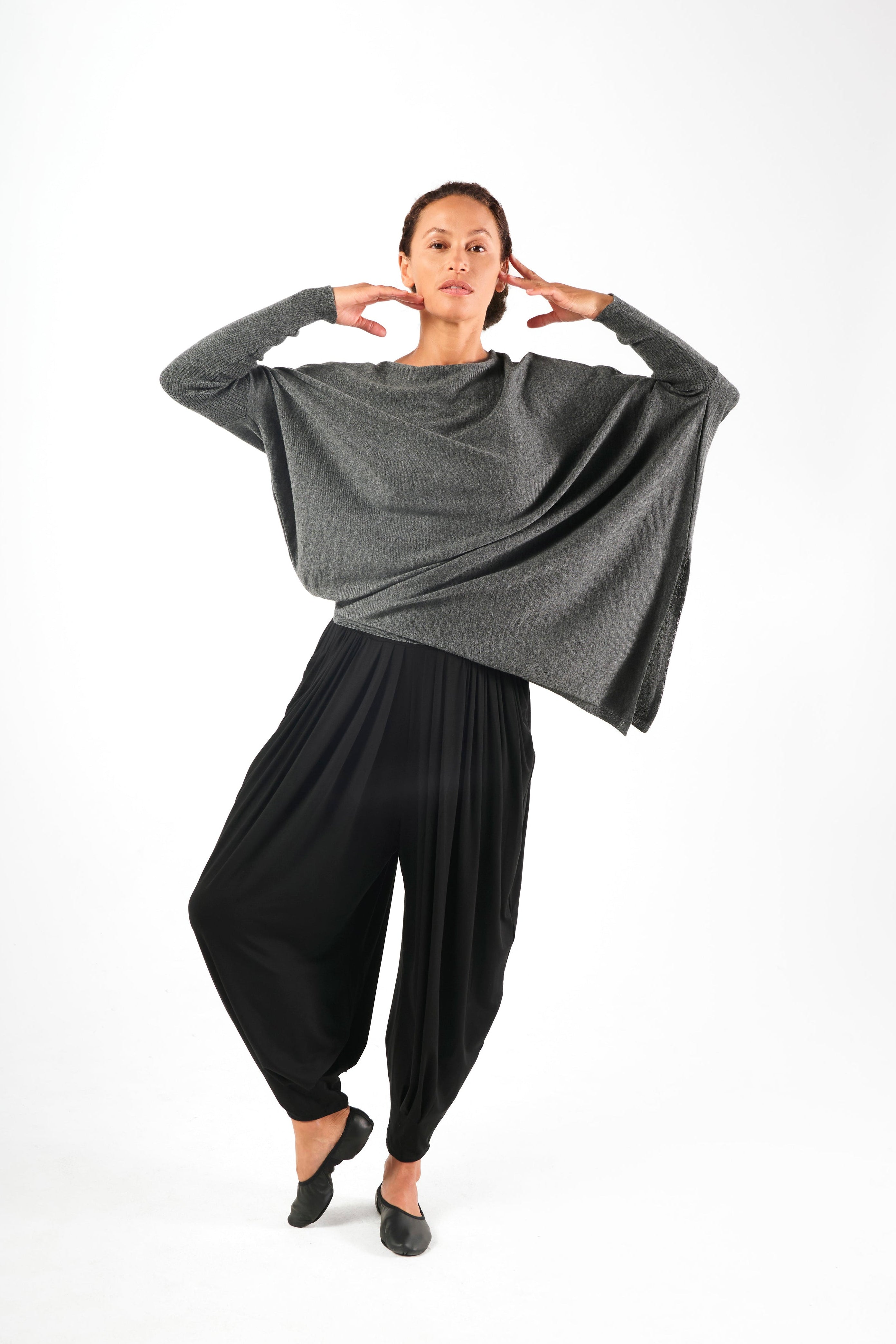 Ballon Pant, Cellulosic Fabric, Black