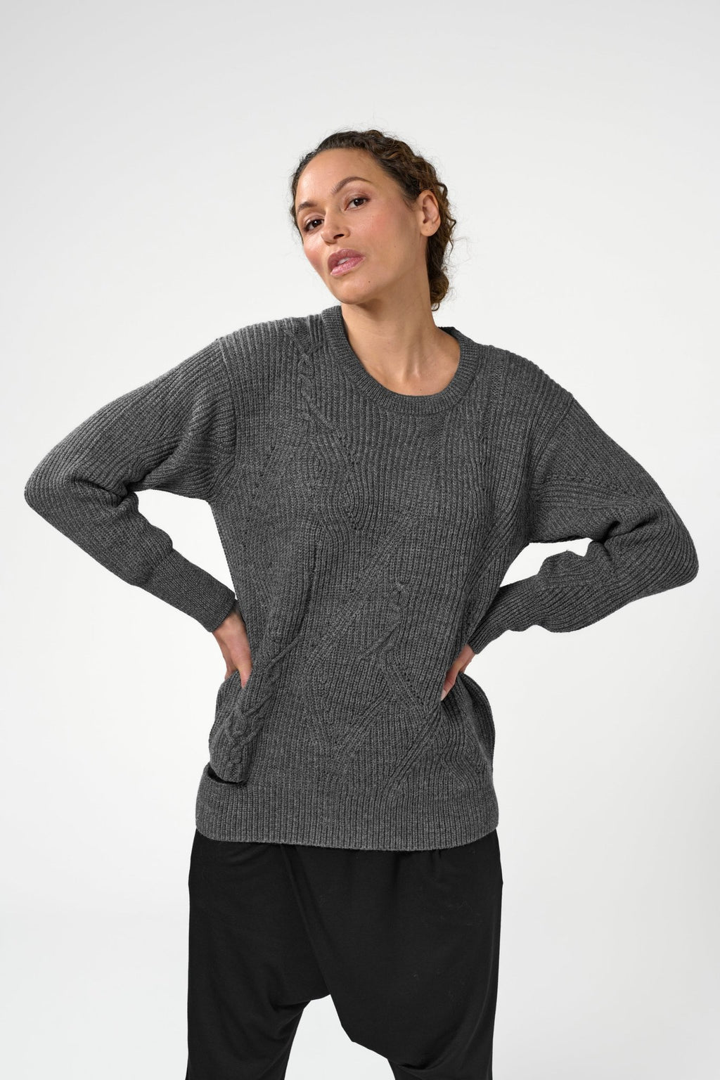 Tort Italian Merino Sweater, Grey Melange