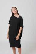 Una Dress, Organic Cotton, Black, Made in US